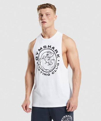 Pánské Tílko Gymshark Legacy Drop Arm Bílé | CZ 2249AHK